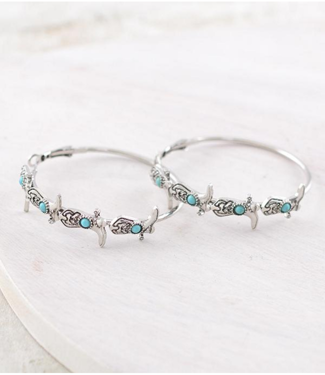 YK Trading Cowboy Boots Hoop Earrings