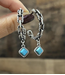 YK Trading Turquoise Chain Hoop Earrings