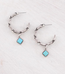 YK Trading Turquoise Chain Hoop Earrings