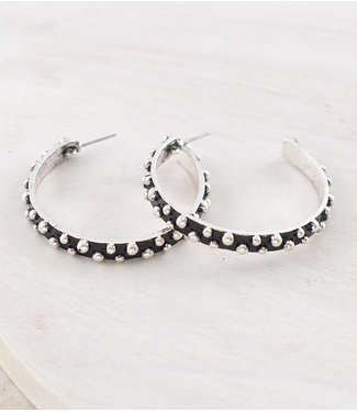 YK Trading Studded Hoop Earrings
