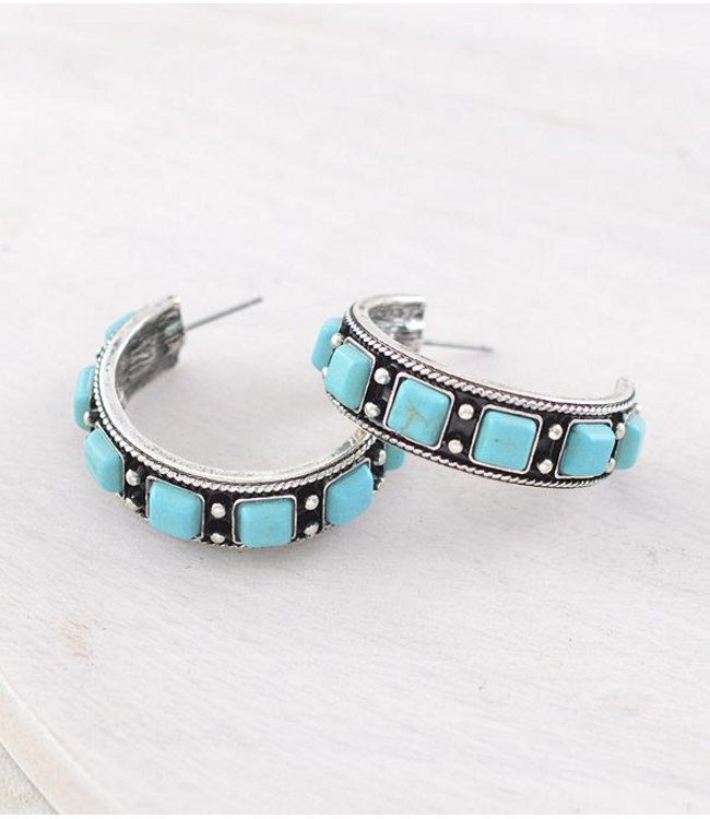 YK Trading Western Concho Hoop Earrings