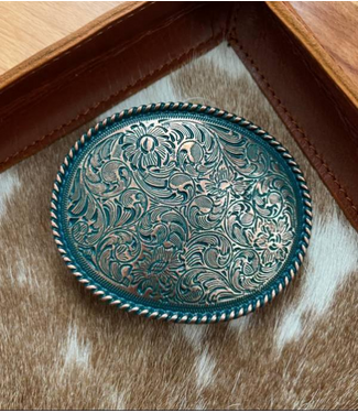 YK Trading Western Round Tooling Look Belt Buckle