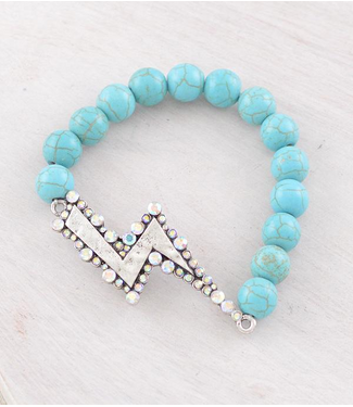 YK Trading Western Turquoise Bolt Bracelet
