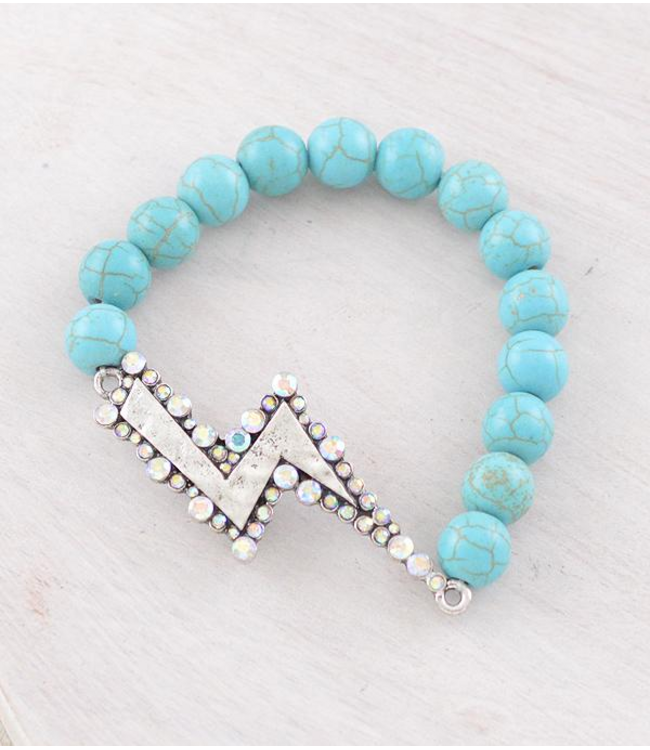 YK Trading Western Turquoise Bolt Bracelet
