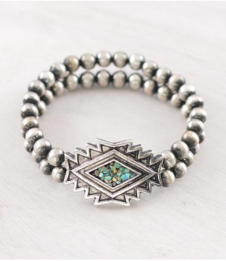 YK Trading Western Turquoise Aztec Bracelet