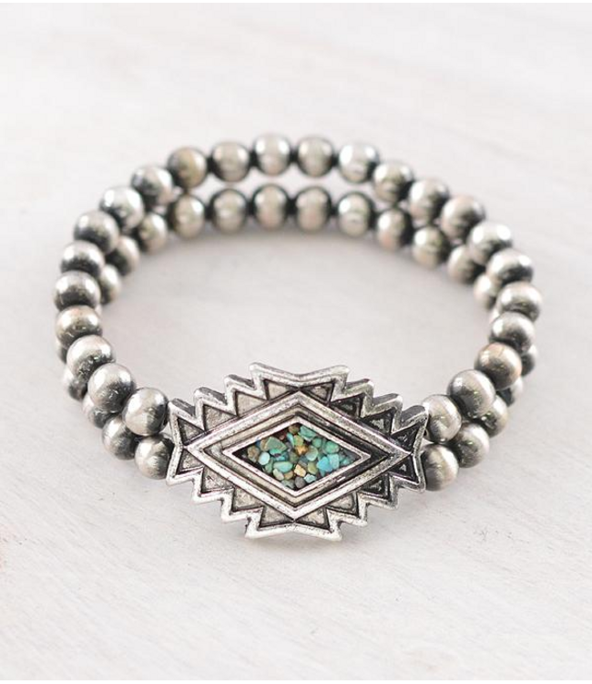 YK Trading Western Turquoise Aztec Bracelet
