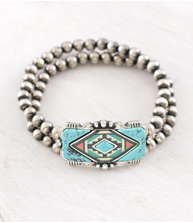 YK Trading Western Aztec Turquoise Bracelet
