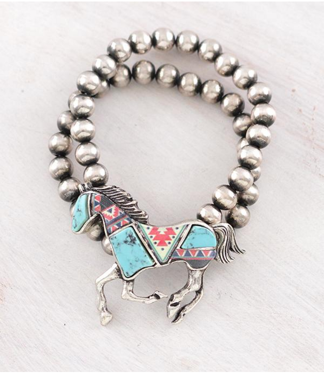 YK Trading Aztec Turquoise Horse Bracelet