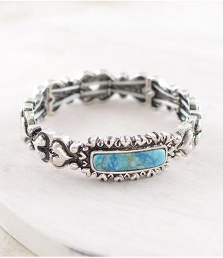 YK Trading Turquoise Semi Stone Bar Bracelet