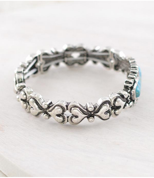 YK Trading Turquoise Semi Stone Bar Bracelet