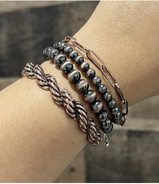 YK Trading 4PC Set Navajo Pearl Bracelet Stack
