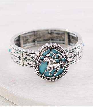 YK Trading Semi Stone Horse Bracelet Turquoise