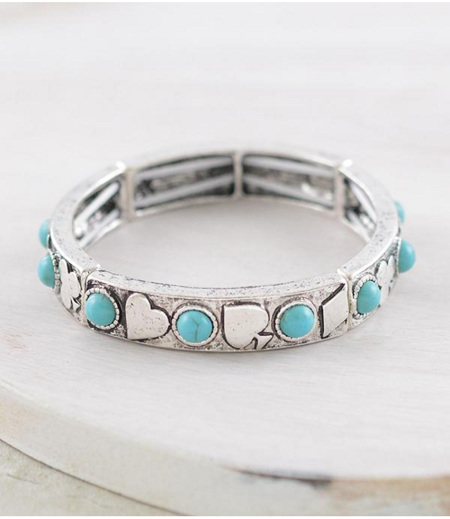 YK Trading Turquoise Spade Stackable Bracelet