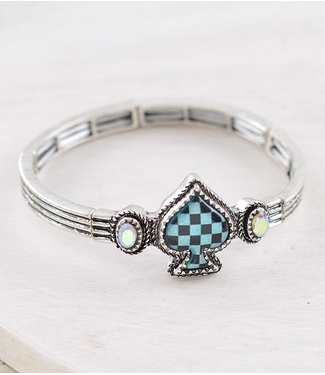YK Trading Checkered Spade Bracelet Turquoise