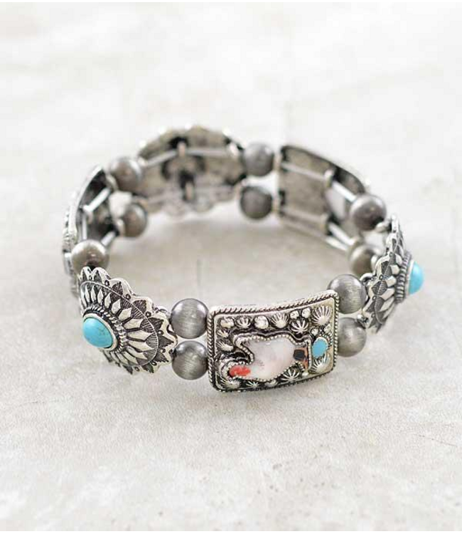 YK Trading Rooster Concho Bracelet