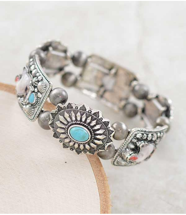 YK Trading Rooster Concho Bracelet