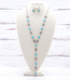 YK Trading Semi Stone Cross Lariat Necklace