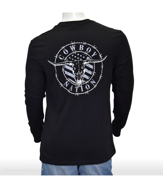 Cowboy Hardware Mens Cowboy Nation L/S Tee Black