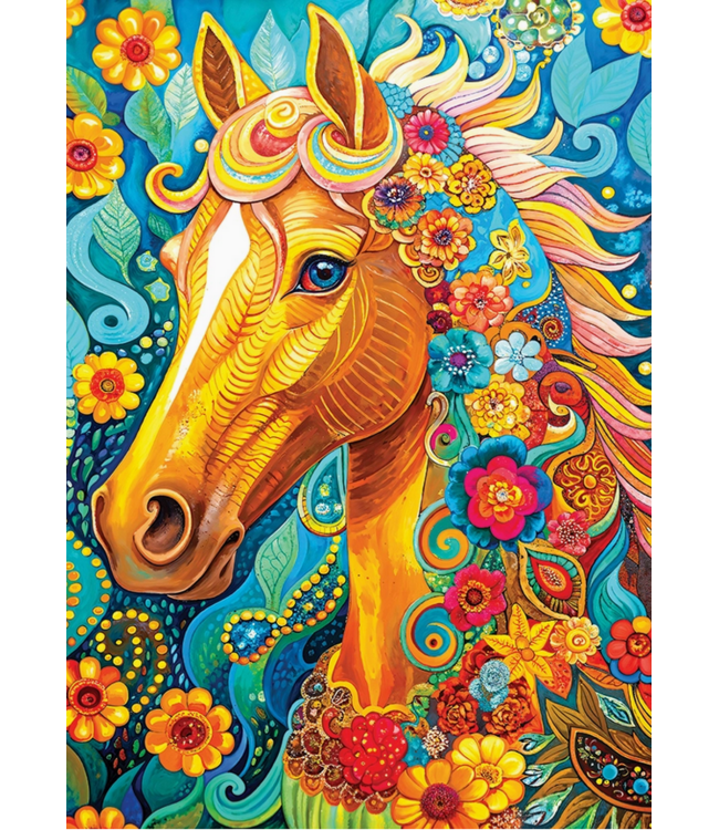 Outset Games and Cobble Hill Puzzles Blooming Mane 1000pc Enjoy Puzzle