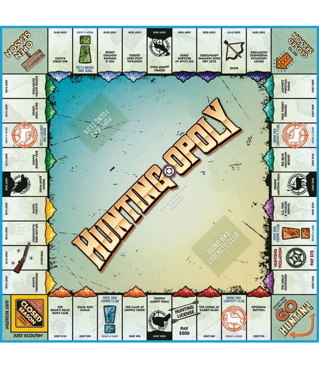 Outset Games and Cobble Hill Puzzles Hunting-Opoly (New Design) Board Game