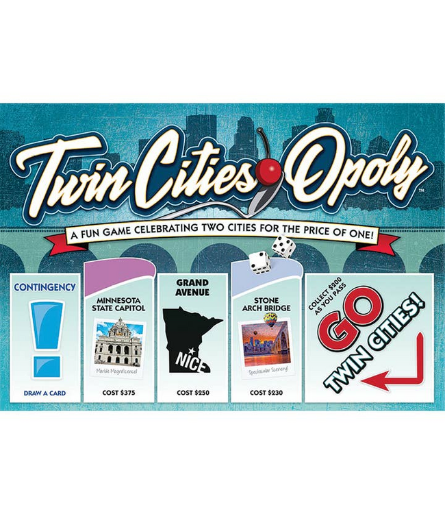 Outset Games and Cobble Hill Puzzles Twin Cities-Opoly Board Game