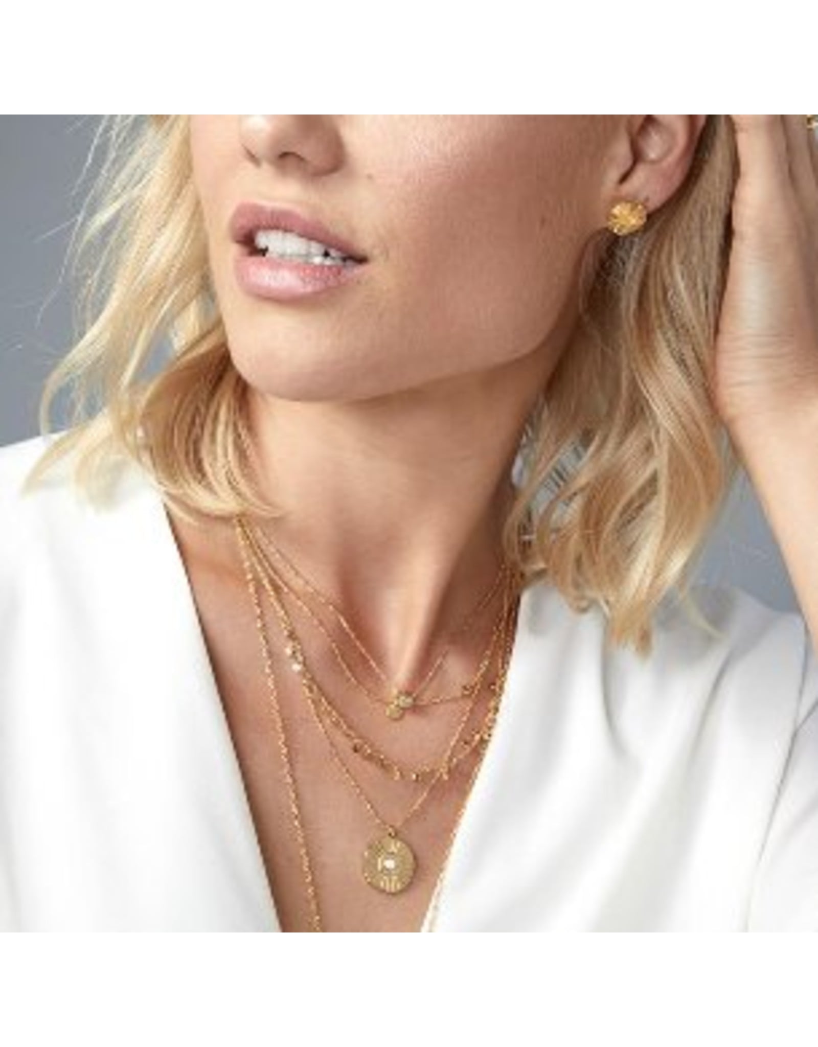 Gorjana Sunburst Coin Necklace Gold 