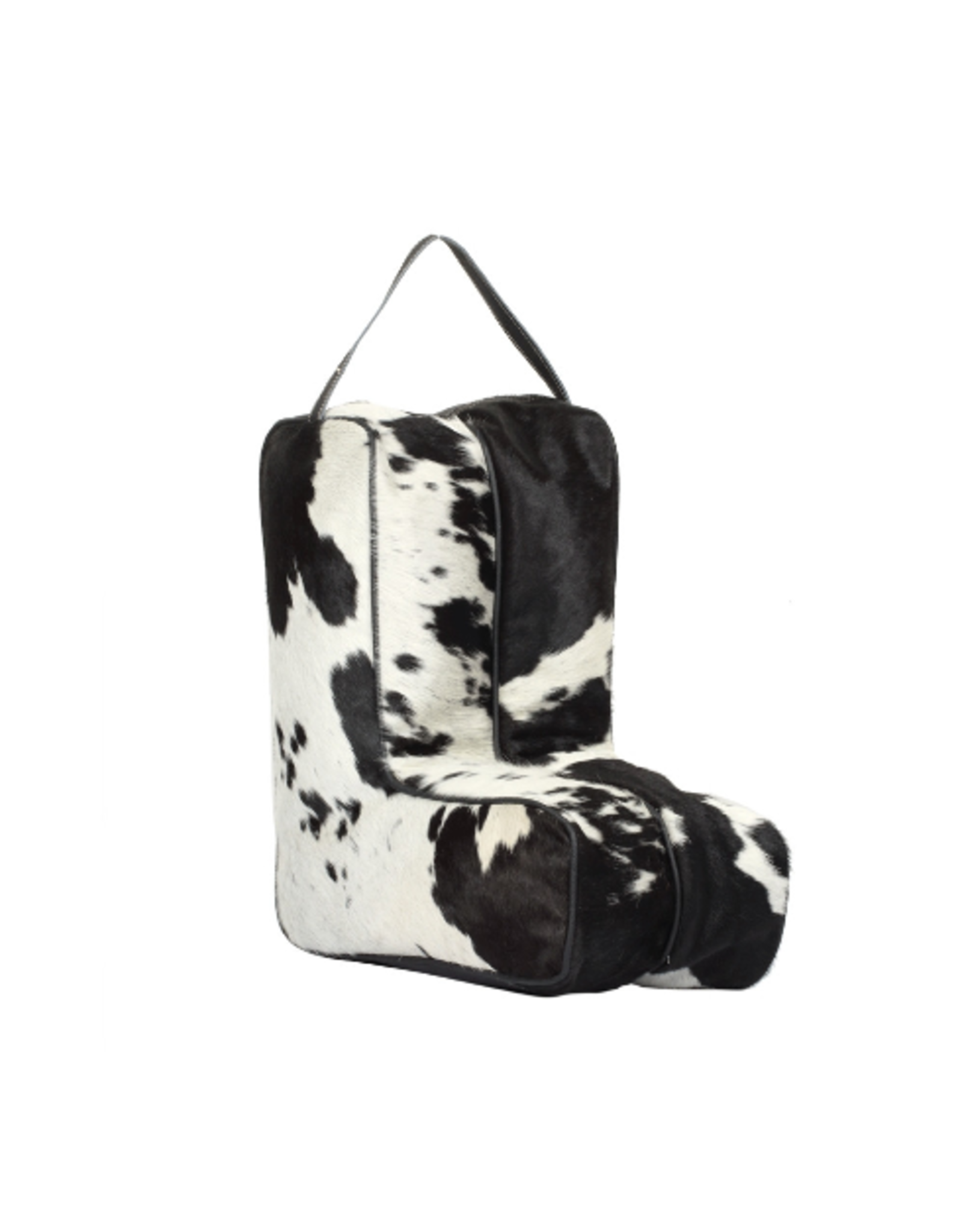 black and white cowhide boots