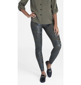 Spanx Faux Leather Camo Green Leggings