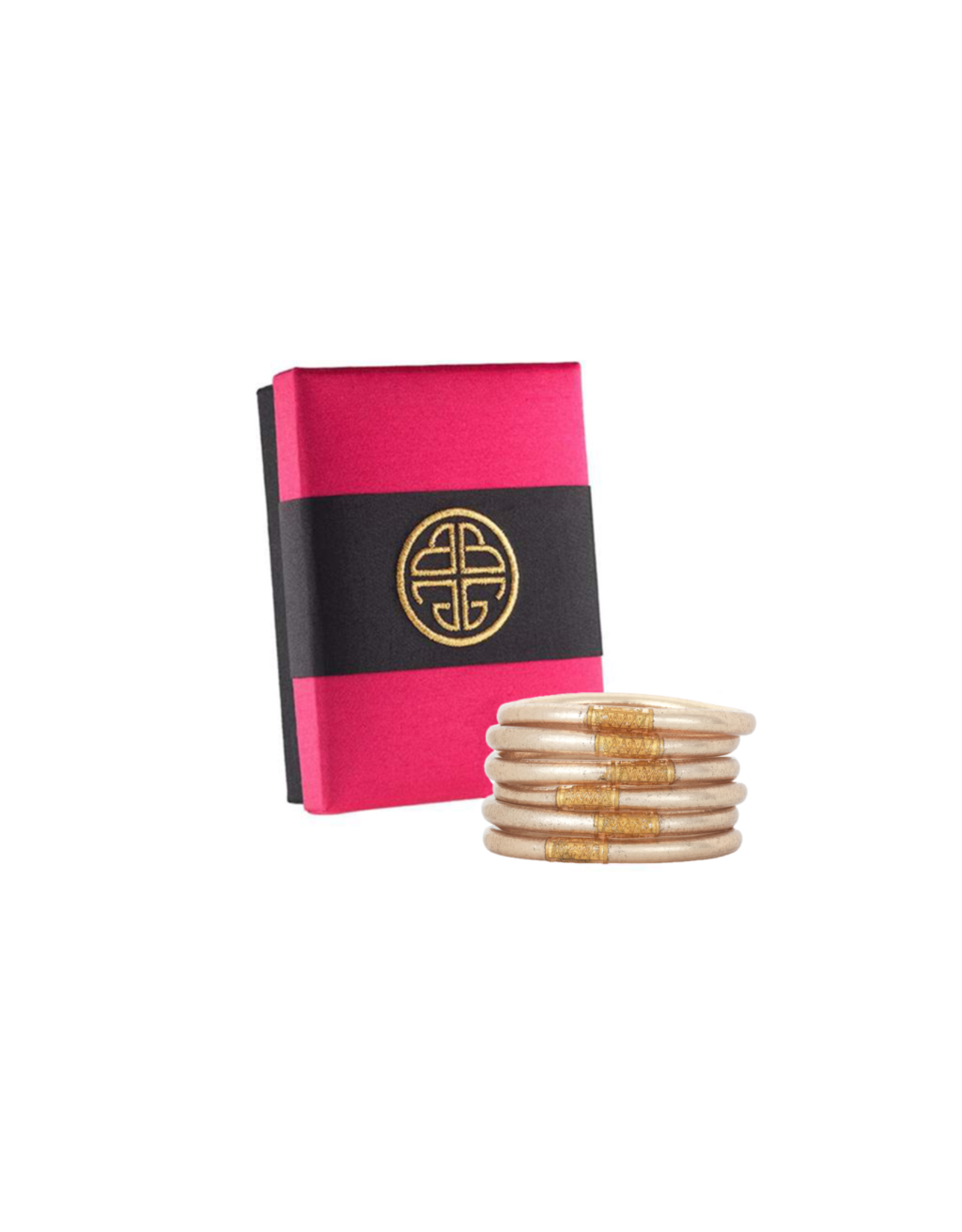 BuDhaGirl Champagne All Weather Bangles Small Rhinestone Angel