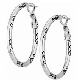 Brighton Silver Oval Hoop Charm Earring