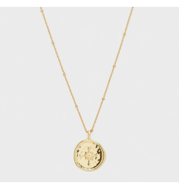 gorjana Women's Compass Coin Pendant Necklace, 18K Gold or Silver Plated  Medallion, Adjustable 19 inch Chain, gold plated brass, No Gemstone