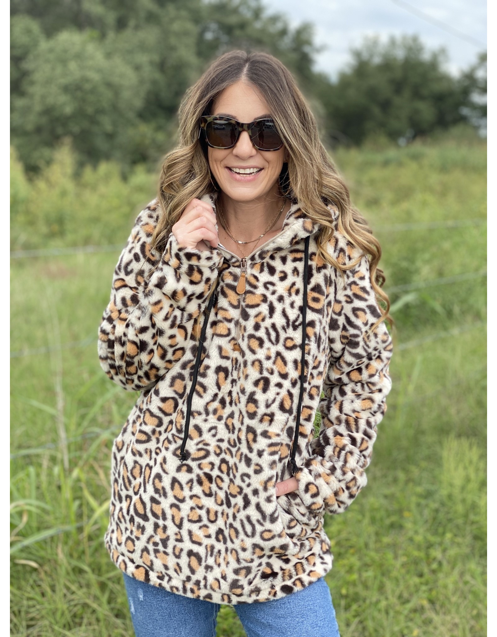 faux fur pullover hoodie