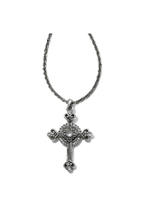 Brighton Alcazar Heart Small Cross Necklace Silver