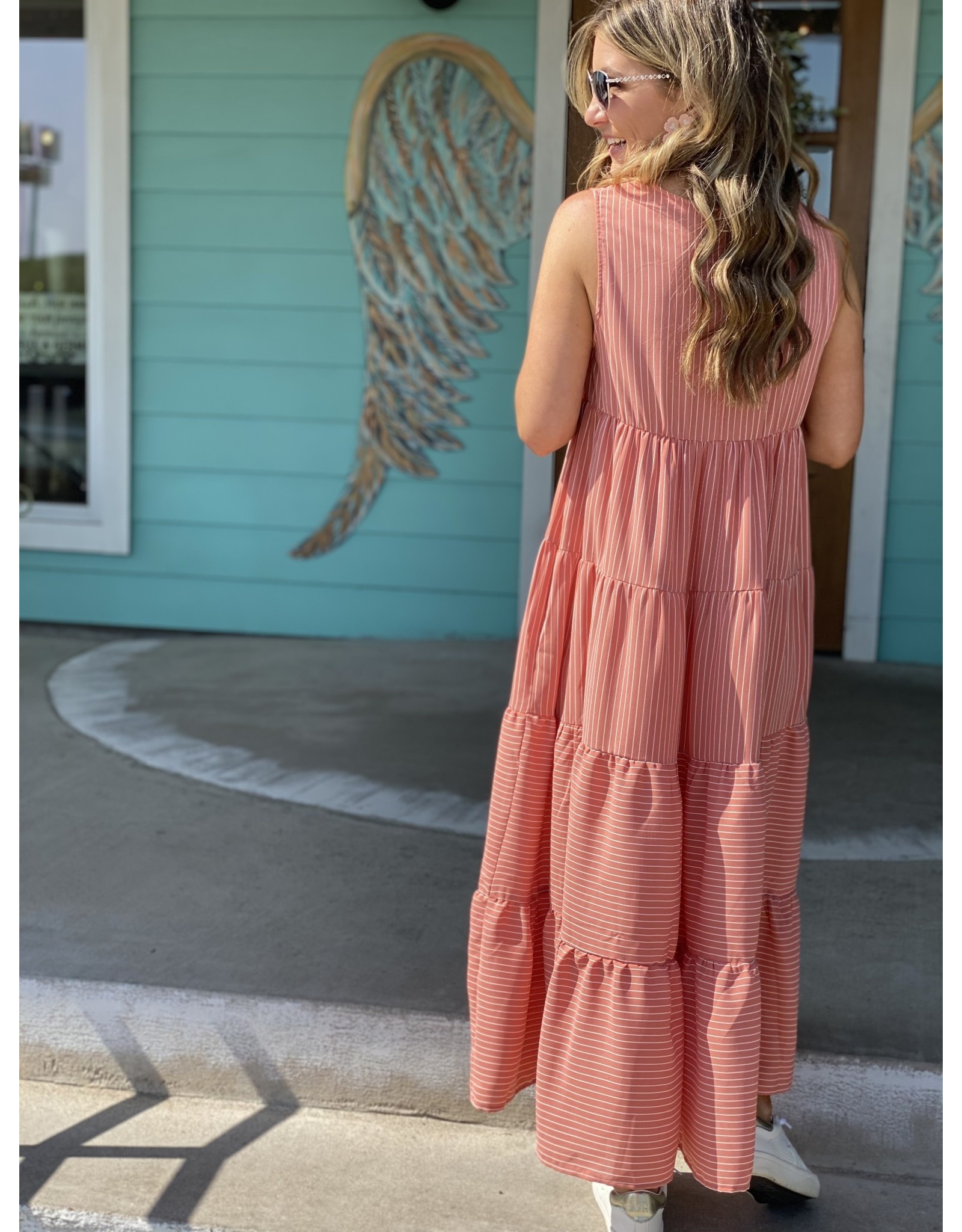 bohemian style pale coral dress