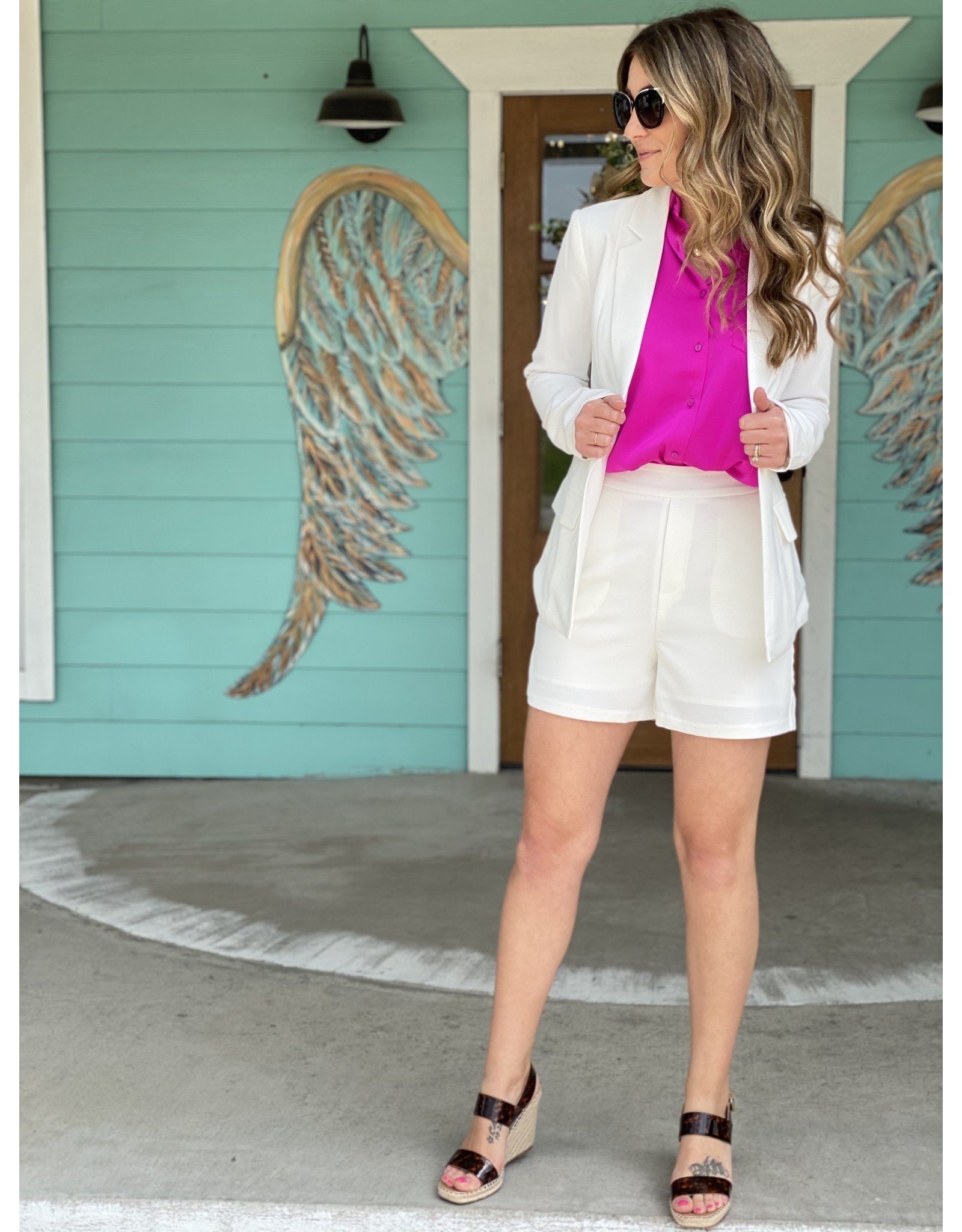 white open sleeve blazer
