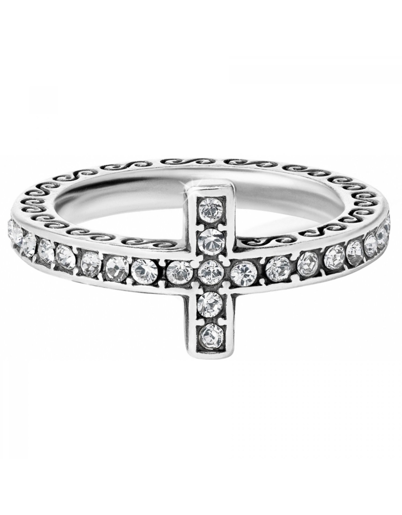 Brighton Silver Starry Night Cross Ring - 7