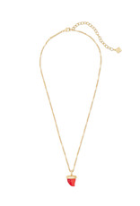 Kendra Scott Oleana Pendant Necklace Gold Red Pearl