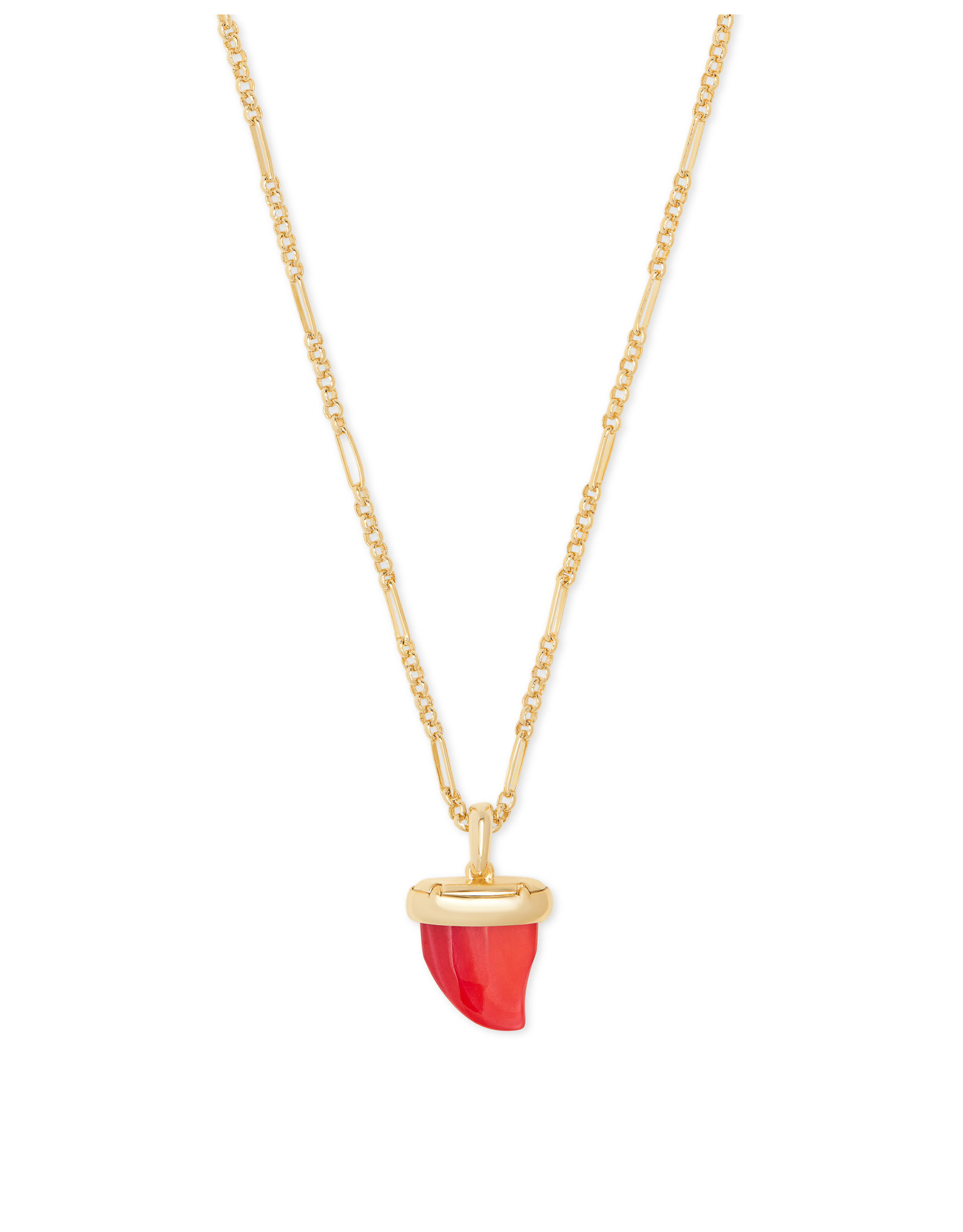Kendra Scott Oleana Pendant Necklace Gold Red Pearl