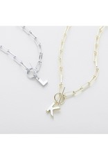 Natalie Wood Initial Toggle Necklace Silver