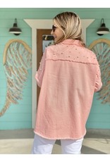 Light Pink Pearl Detailed Shacket