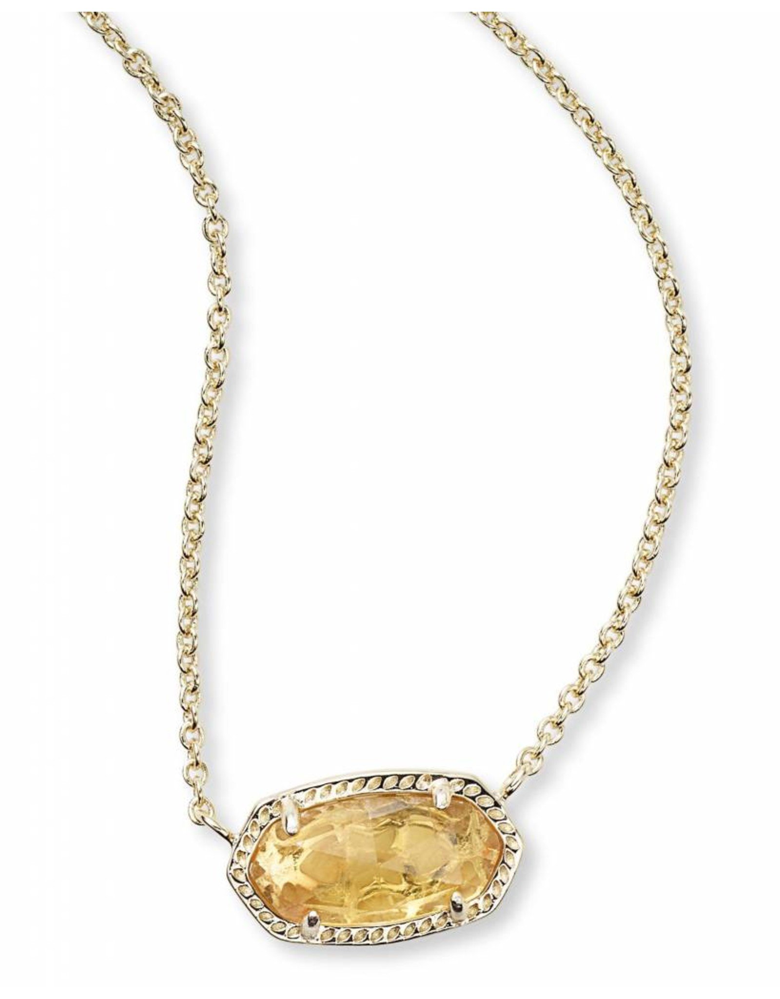 Skylar Vintage Gold Small Long Pendant in Orange Banded Agate | Kendra Scott