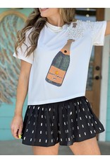 Queen of Sparkles White Popping Champagne Tee