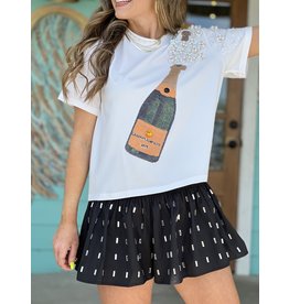 Queen of Sparkles White Popping Champagne Tee