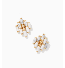 Kendra Scott Ember Statement Stud Earring Gold White Howlite