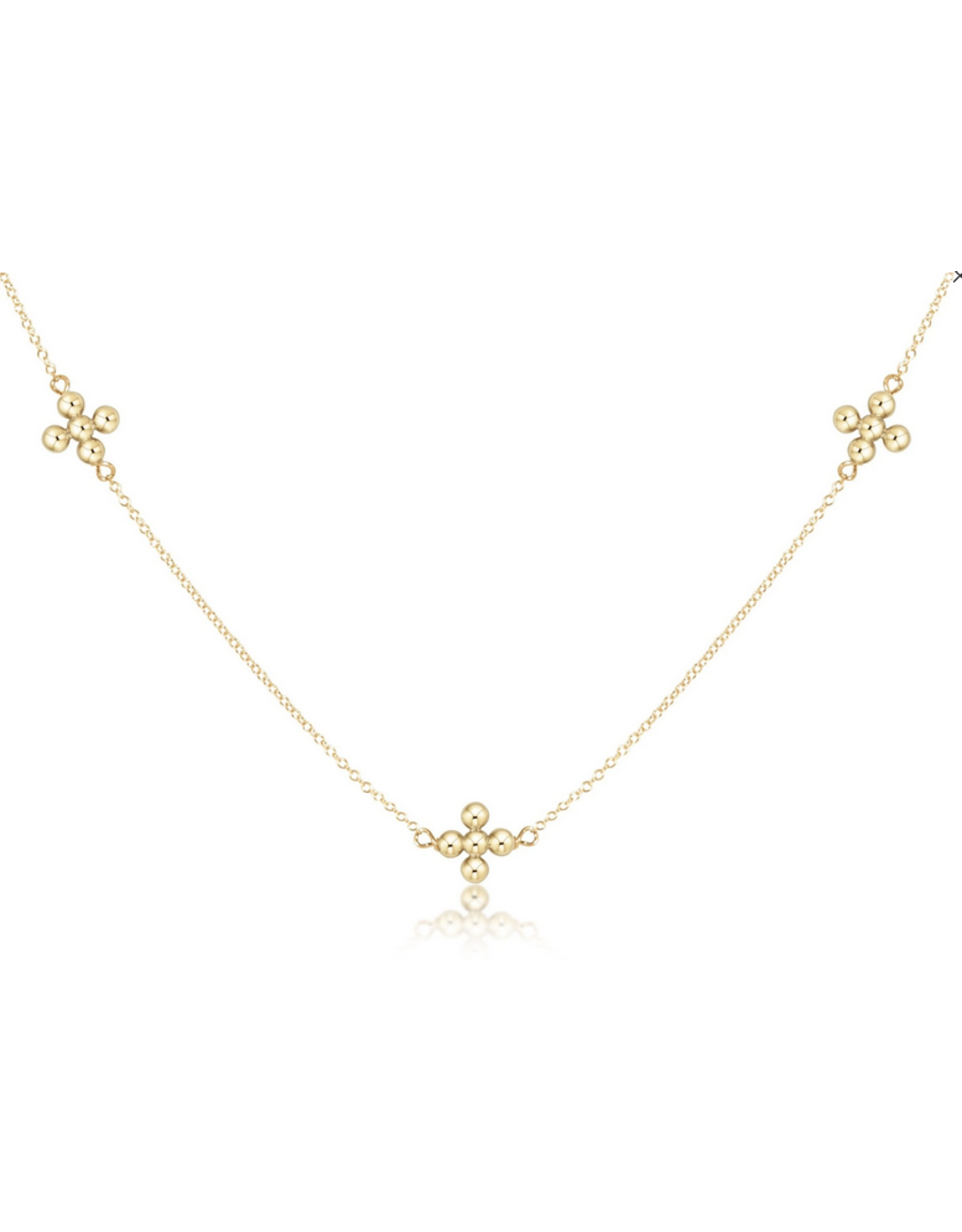 enewton 15" Choker Simplicity Chain Gold - Classic Beaded Signature Cross Gold