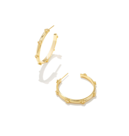Kendra Scott Joelle Hoop Earring Gold White Crystal