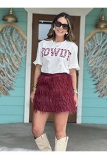 Queen of Sparkles Maroon Feather Skirt