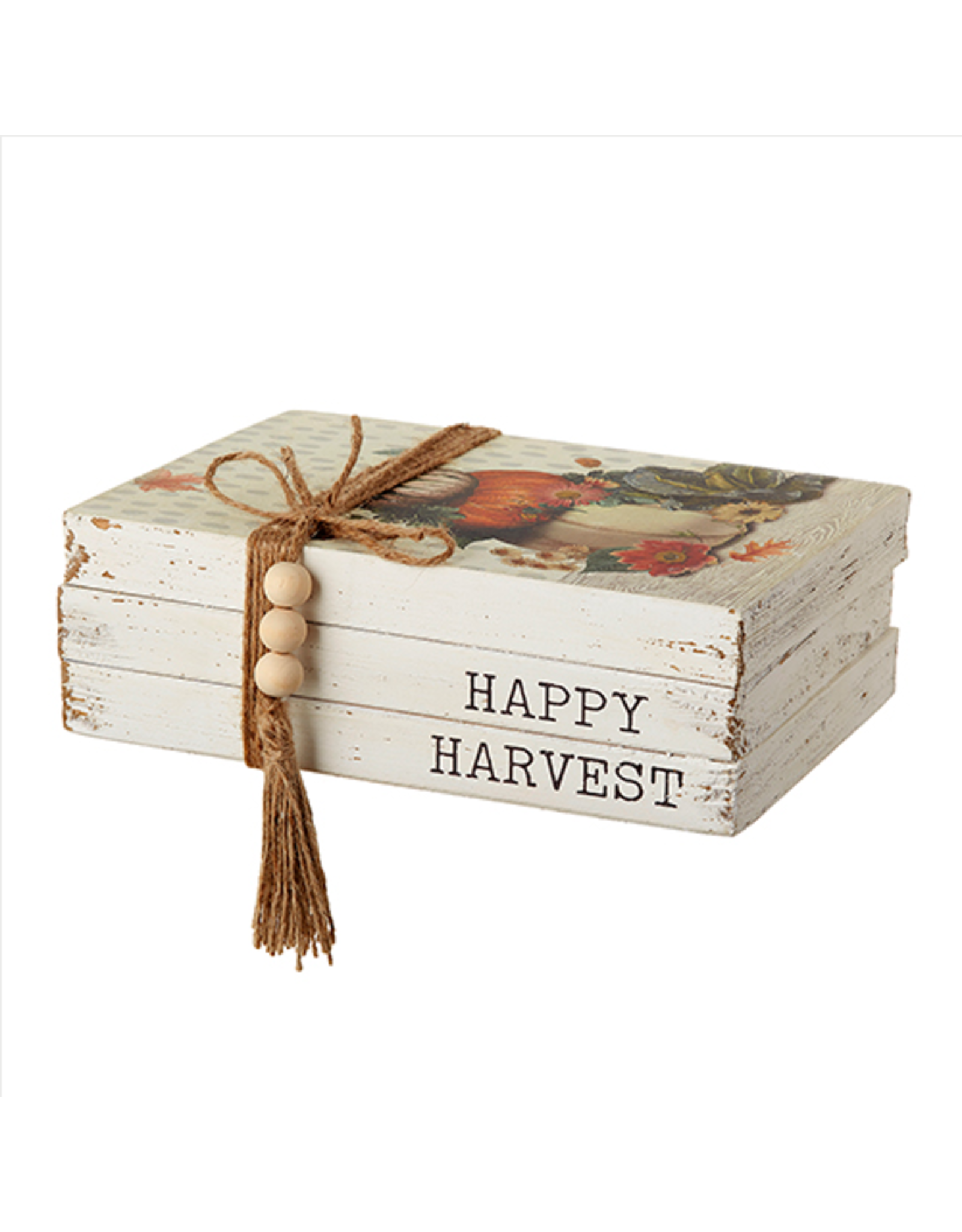 12.5" HAPPY HARVEST FAUX BOOK STACK
