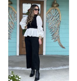 Another Love Black Crop Flare Pants