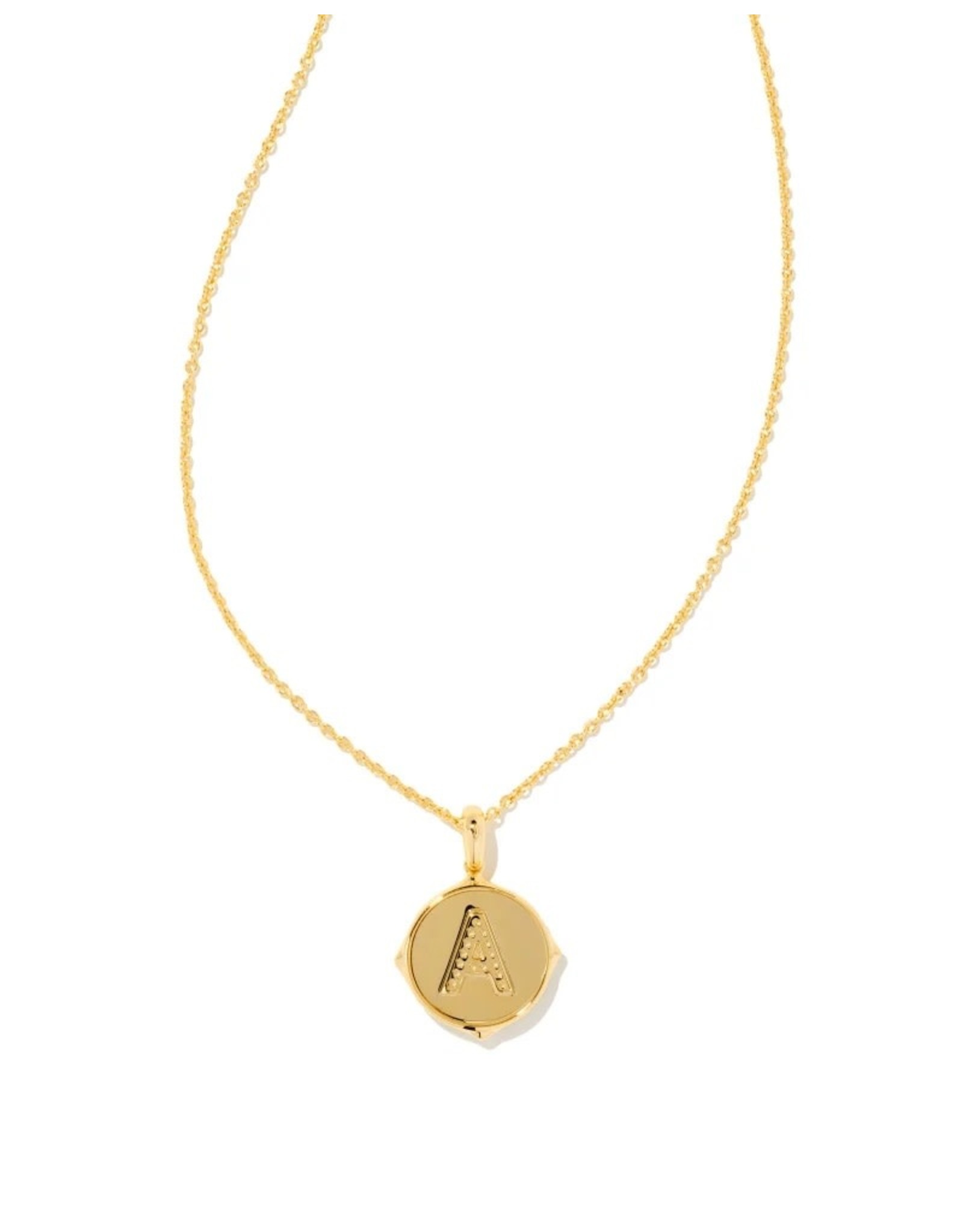 Kendra Scott Letter Disc Necklace Gold Irr Abalone